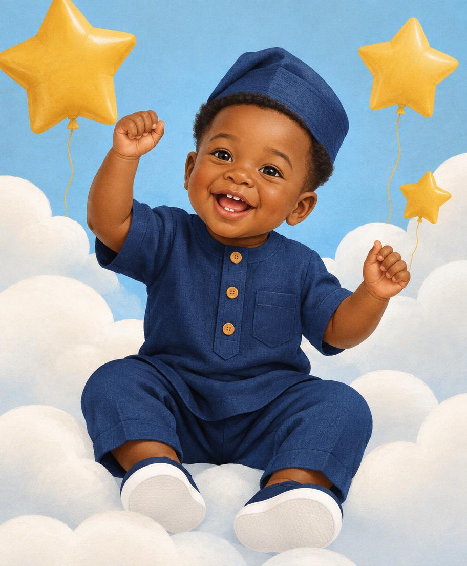 Amara celebrating among the clouds